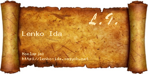 Lenko Ida névjegykártya